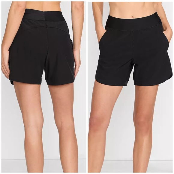 Lands end Curvy Quick Dry Board Shorts Swim Shorts with Panty black 5” - Picture 3 of 5